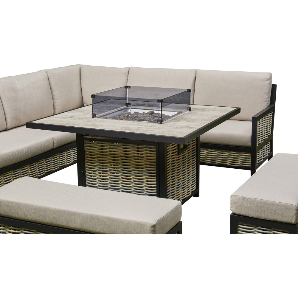 Edwardian Beige  Firepit Dining Set  