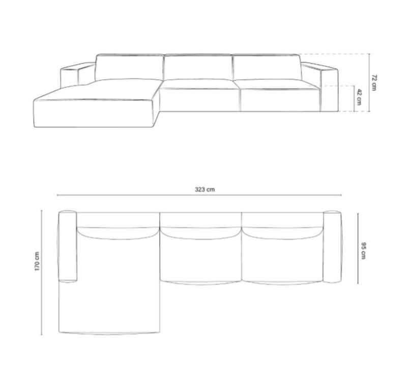 The Sienna Six Seater Corner Open End Sofa